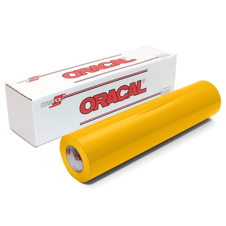 Folie taxi auto Oracal 651 pentru colantare 1.26 x 20 m liniari, cod 021 galben