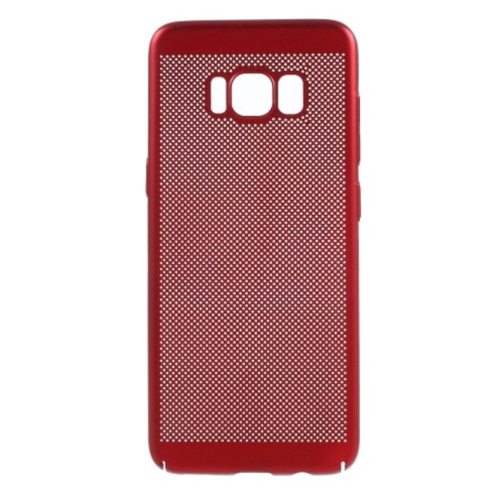 Műanyag hátlapvédő telefontok (lyukacsos minta) Piros [Samsung Galaxy S8 (SM-G950)]
