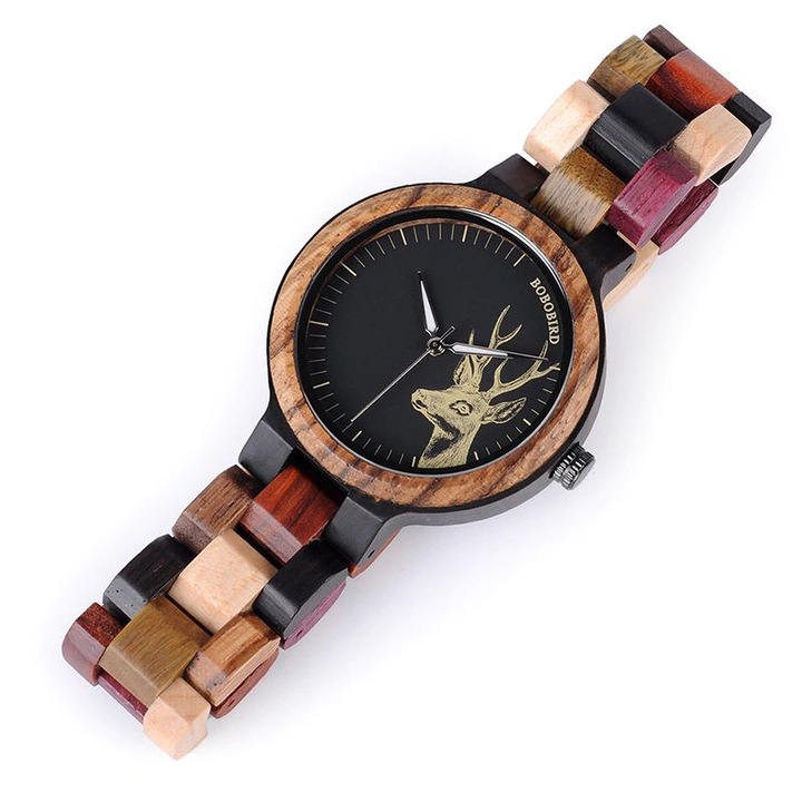 Дамски часовник Bobo Bird, P14-3, Дървен, Разнороден