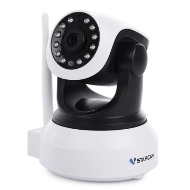 Starcam Baby IP видеомонитор с приложение за телефон, Wi-Fi, 720P HD, бял цвят, 90° зрителен ъгъл, нощно виждане, сензор за движение на марката Sony, поддръжка на карта с памет, двупосочен микрофон, известия