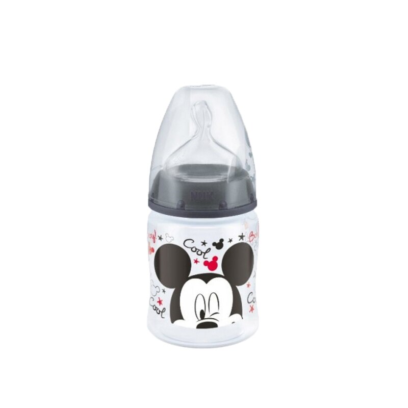 Biberon cu tetina din silicon 150 ml 0-6 luni Nuk First Choice Mickey Mouse 743771N, Multicolor