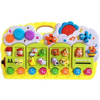 Jucarie trenuletul muzical cu sunete, melodii si luminita Animal World Jucarie trenuletul muzical cu sunete, melodii si luminita Animal World