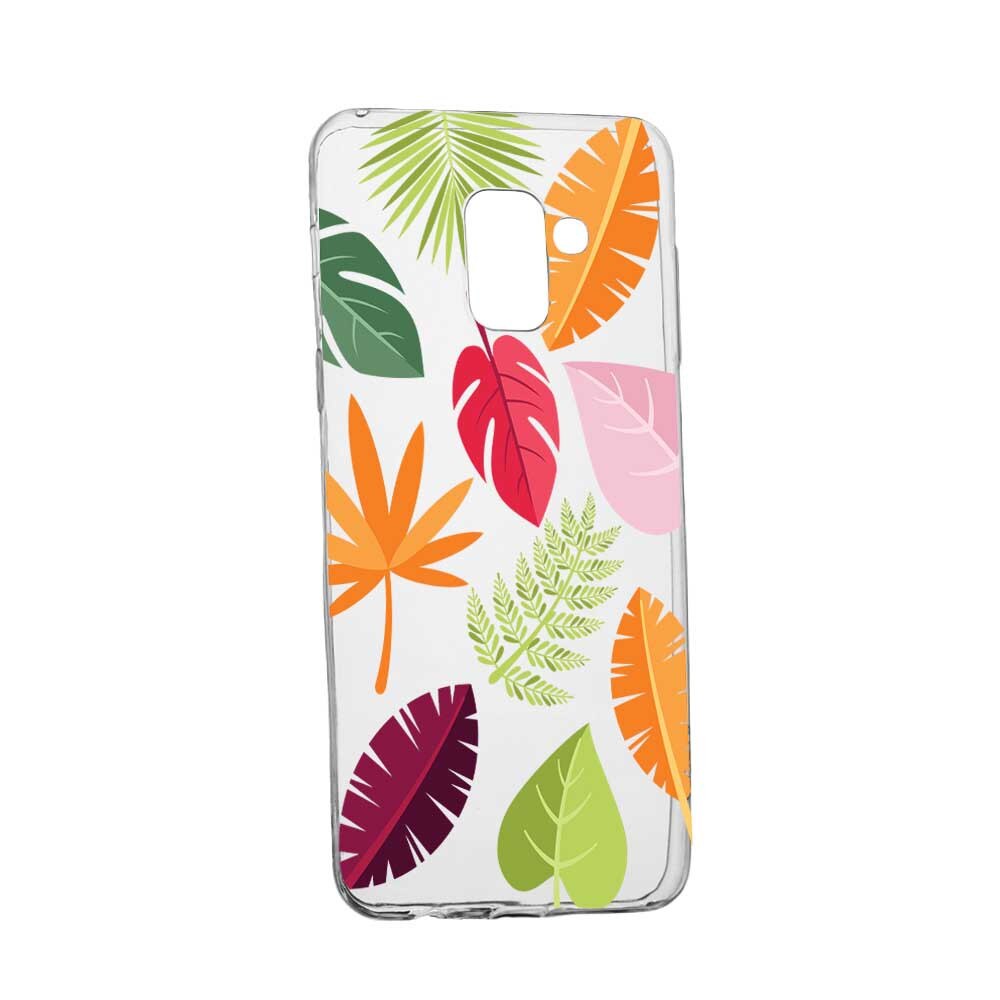 Husa Silicon, Transparent, Slim, Toamna, Frunze, 151, Samsung Galaxy J6 2018