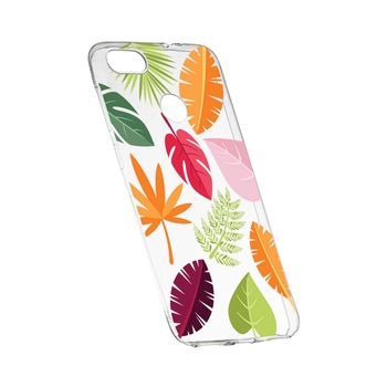 Husa Silicon, Transparent, Slim, Toamna, Frunze, 151, Huawei Y9 2018 Husa Silicon, Transparent, Slim, Toamna, Frunze, 151, Huawei Y9 2018