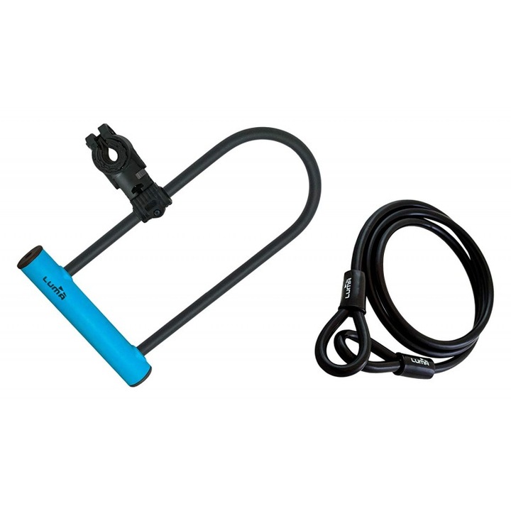 Antifurt bicicleta Luma Enduro 35 HU 320 cu suport Sopmulti C4 plus bucla albastru