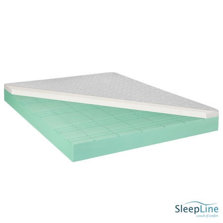 Saltea BioGreen Memory 15+5, Sleepline, husa cu ioni de argint, 7 zone de confort, anatomica, ortopedica, 180x200 cm