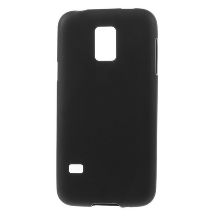 Hátlapvédő telefontok gumi / szilikon (matt, Fényes keret) Fekete [Samsung Galaxy S5 mini (SM-G800)]