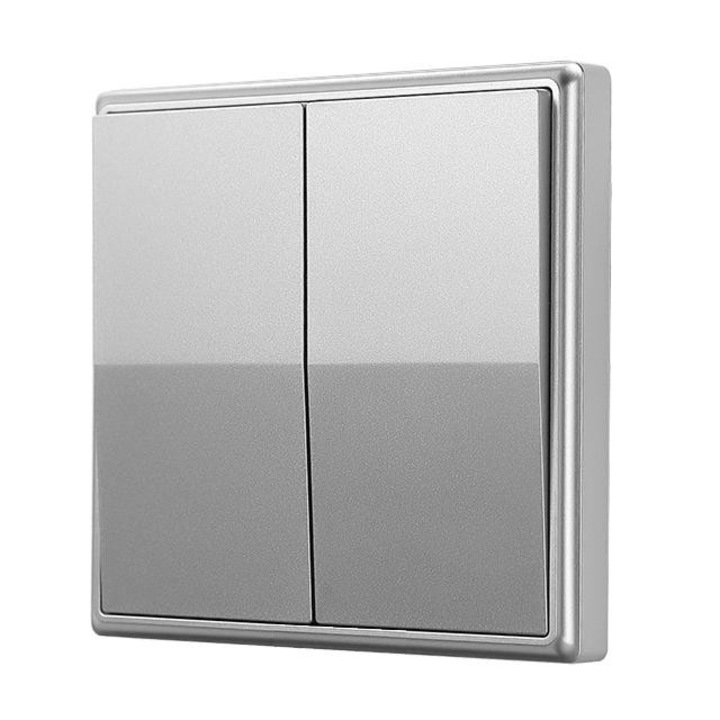 Vezeték nélküli kinetic kapcsoló KINETIC EE0287, dupla, ezüst