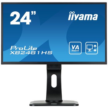 Monitor Iiyama LED 23.6'' XB2481HS-B1 Full HD, 6ms, DVI-D, HDMI, boxe, Negru Monitor Iiyama LED 23.6'' XB2481HS-B1 Full HD, 6ms, DVI-D, HDMI, boxe, Negru