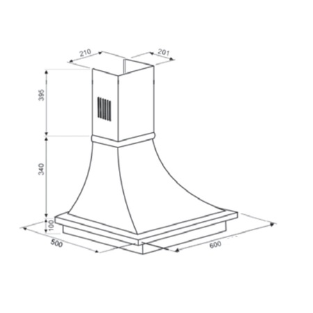 Hota decorativa rustica Studio Casa Selva cm, Putere de absorbtie 472 m3/h, Beige