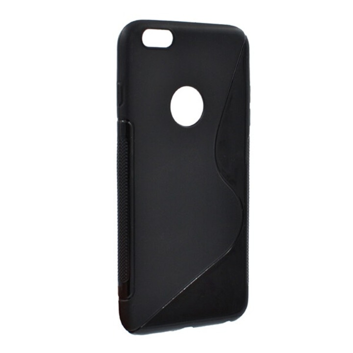 Gigapack szilikon mobiltelefon tok, s-line, logó kivágás, fekete, kompatibilis: Apple iPhone 6S Plus 5.5 / iPhone 6 Plus 5.5