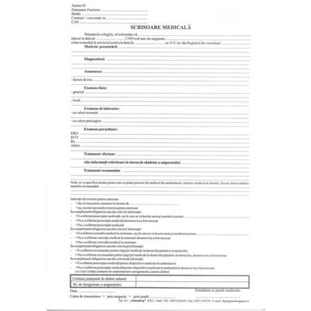 Scrisoare Medicala Autocopiativa Format A4 2 Exemplare Emag Ro