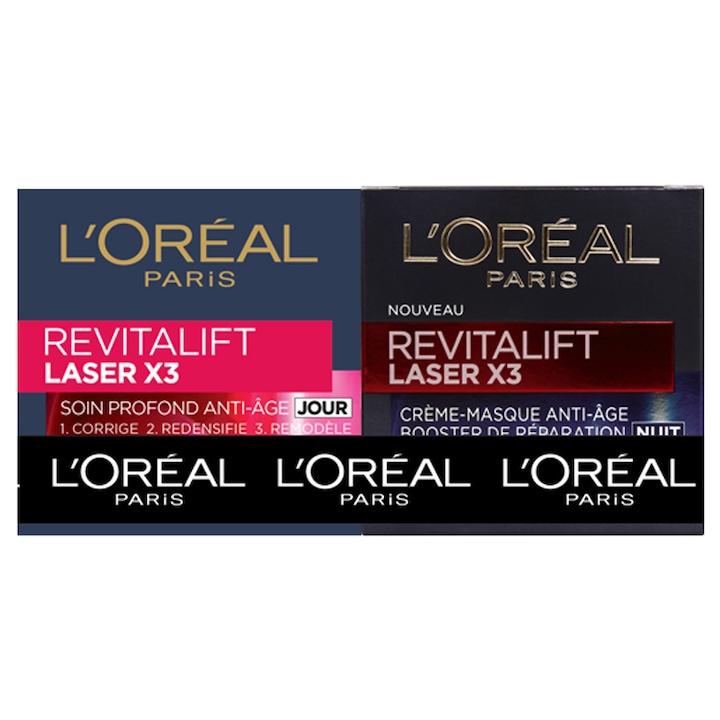 Комплект L'oreal Paris Revitalift Laser: Дневен крем, 50 мл + Нощен крем, 50 мл