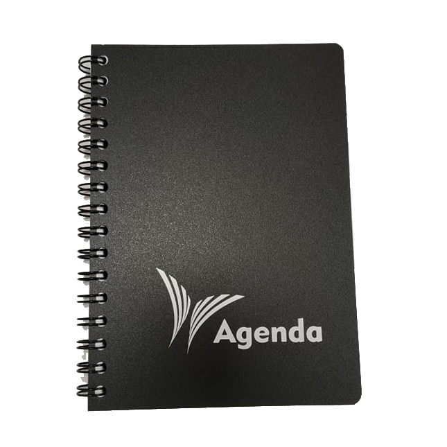Agenda A5 nedatata spirala coperta plastic neagra
