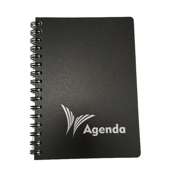 Agenda A5 nedatata spirala coperta plastic neagra Agenda A5 nedatata spirala coperta plastic neagra