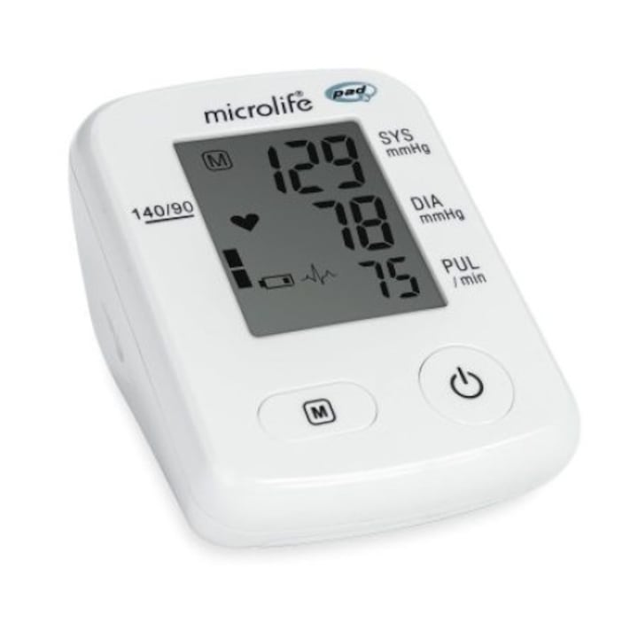 MICROLIFE BPA2 Classic Digitális vérnyomásmérő, automata, mandzsetta 22-42cm, 220V adapterrel, fehér / szürke