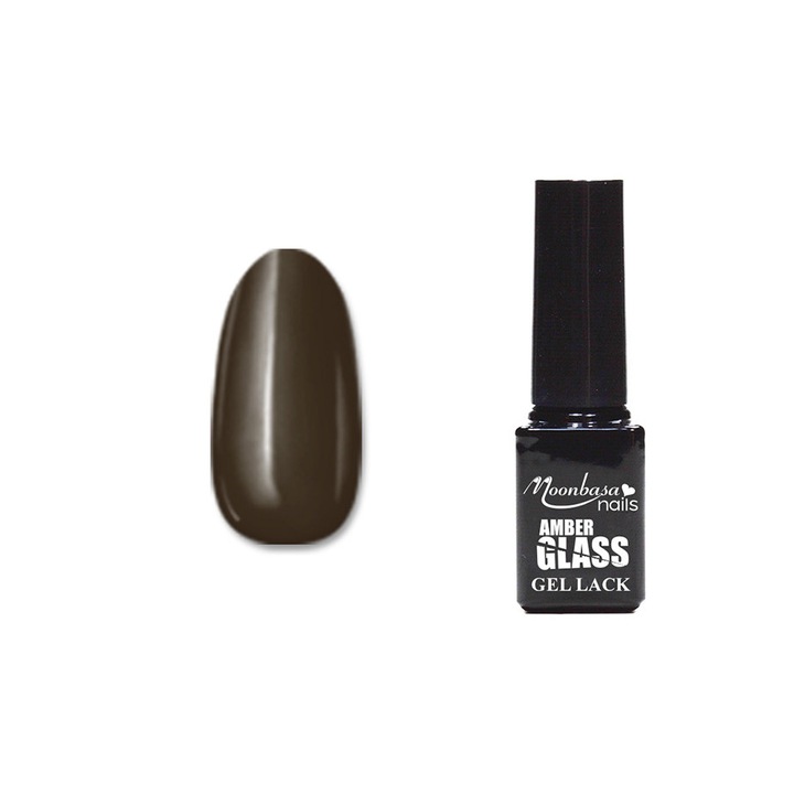 Lac de unghii gel MoonbasaNails, Amber Glass #464, 5ml, Kaki