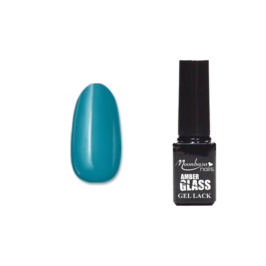 Lac de unghii gel MoonbasaNails, Amber Glass #466, 5ml, Turcoaz
