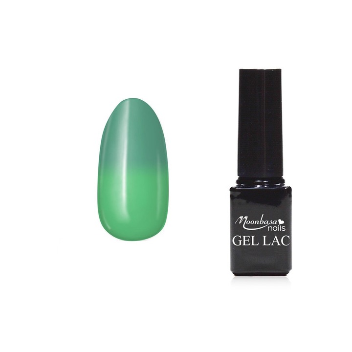 Oja pentru unghii cu gel cu efect solar MoonbasaNails, 5ml, # 437, Verde