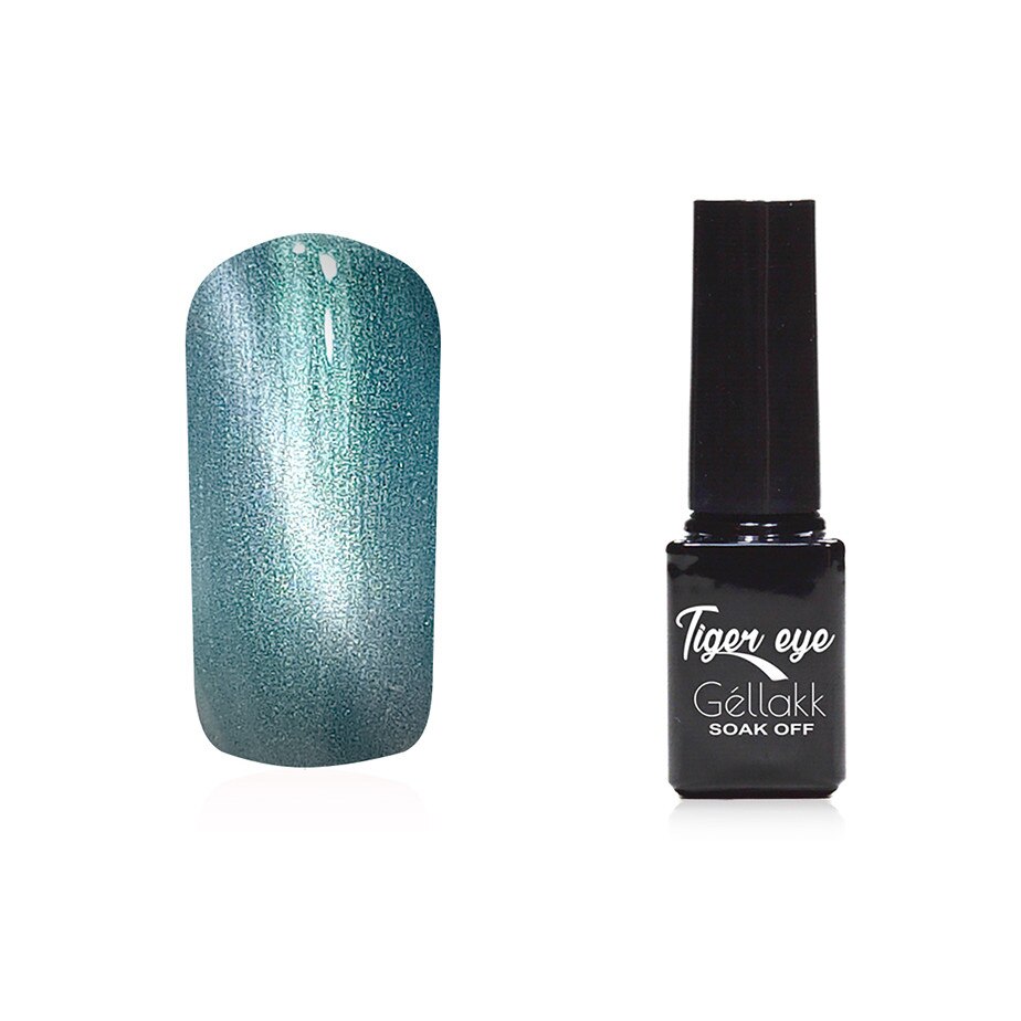 Oja semipermanenta 821 Tiger Eye, MoonbasaNails, Verde/ Argintiu, 5ml