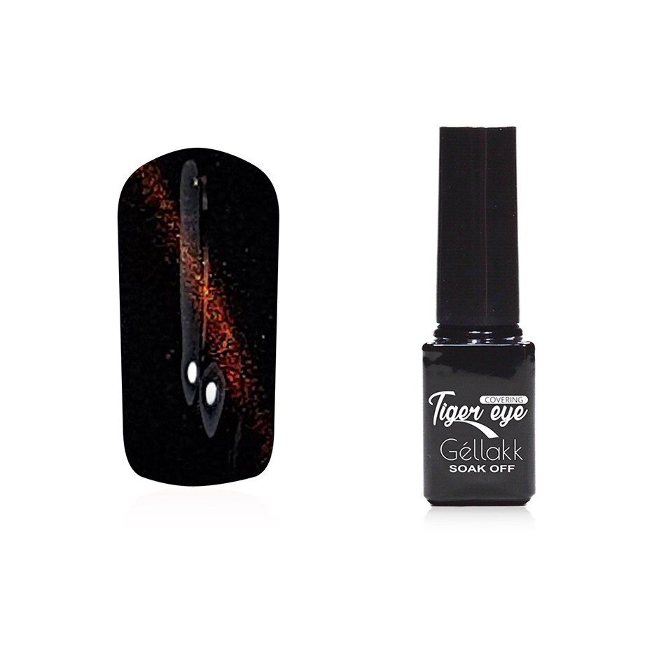 Oja semipermanenta 884 Tiger Eye, MoonbasaNails, Negru / Maro, 5ml