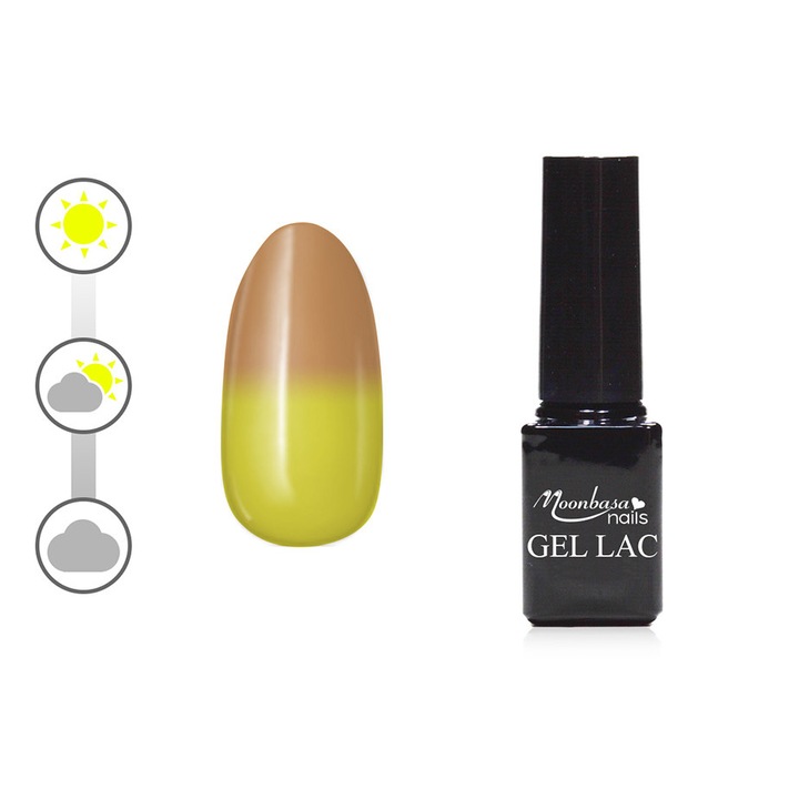 Oja pentru unghii cu gel cu efect solar MoonbasaNails, 5ml, # 433, Galben