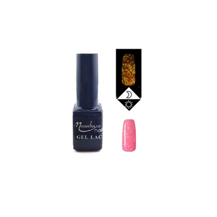Oja semipermanenta fosforescenta MoonbasaNails, Numarul 636, Rosu, 5ml