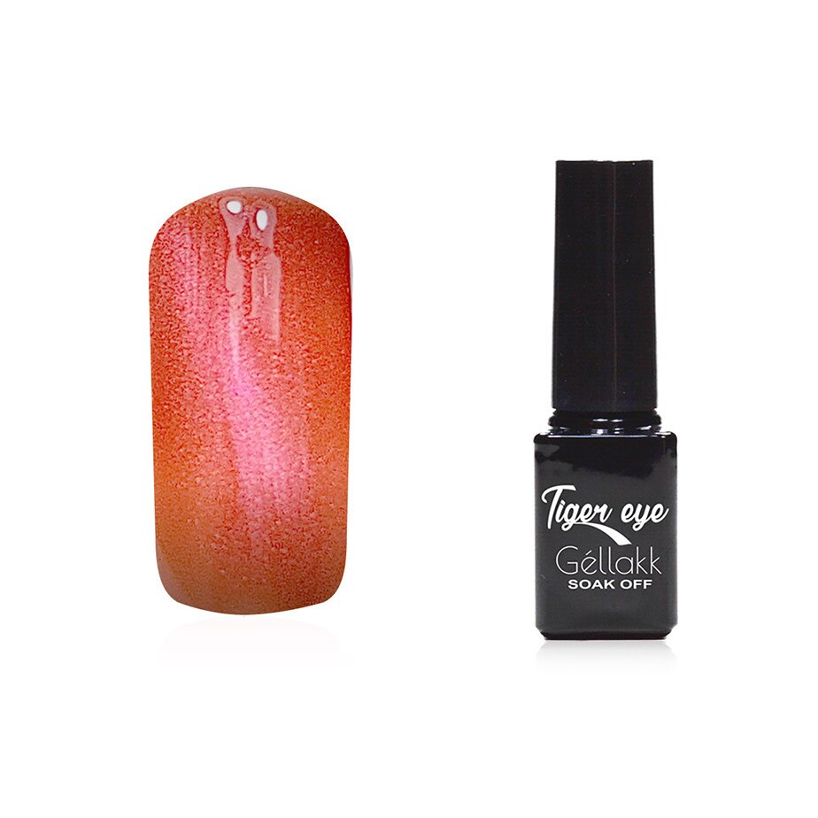 Oja semipermanenta 847 Tiger Eye, MoonbasaNails, Rosu/ Portocaliu, 5ml