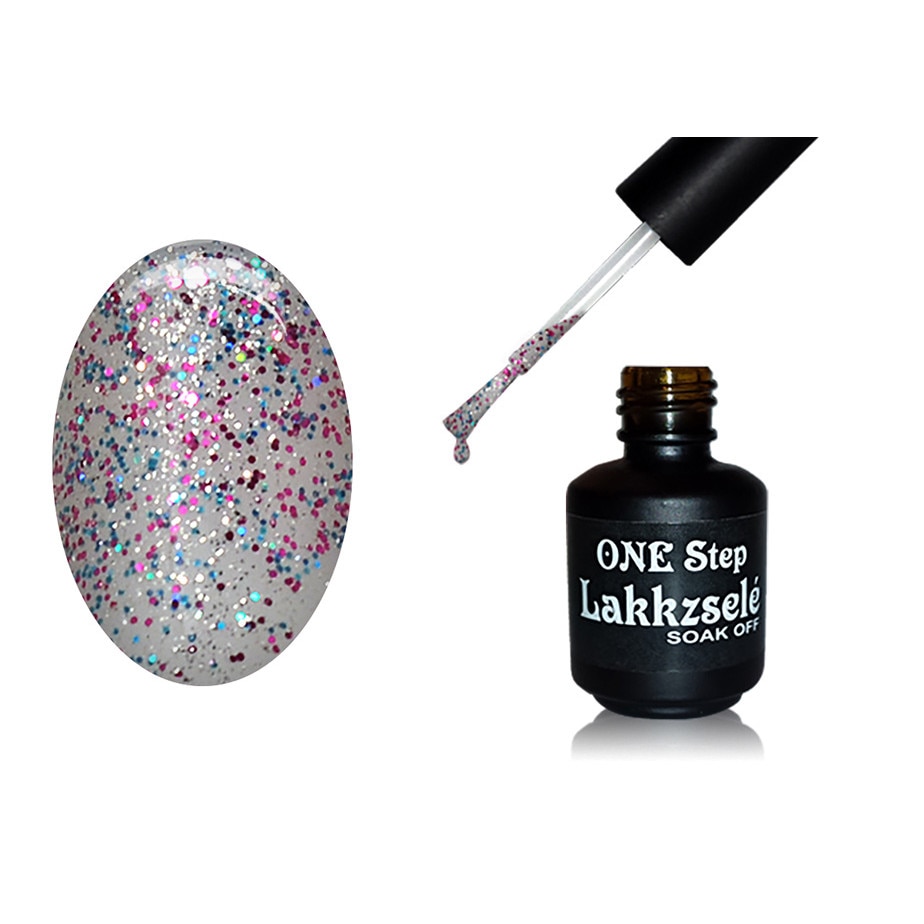 Oja semipermanenta One Step, MoonbasaNails, Aspect lucios, 251 Silver mica magic, 5 ml