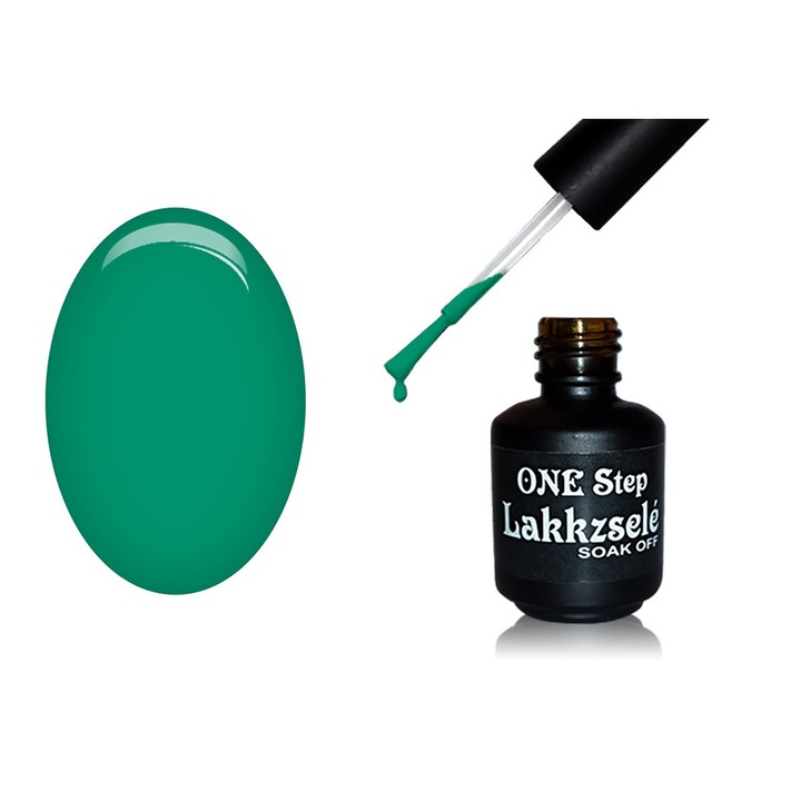 Oja semipermanenta One Step, MoonbasaNails, Aspect lucios, 280 Neon dark green, 5 ml