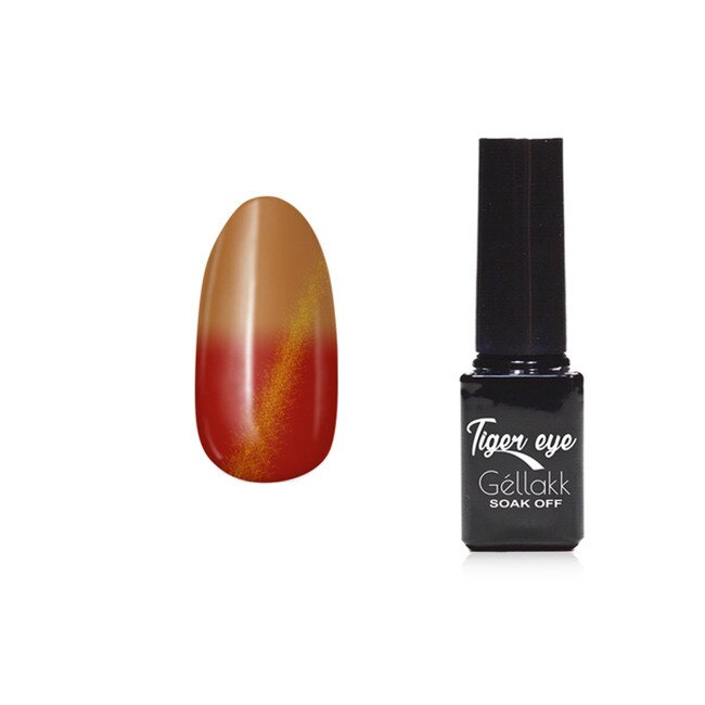 Oja semipermanenta 873 Tiger Eye, MoonbasaNails, Rosu/ Maro, 5ml