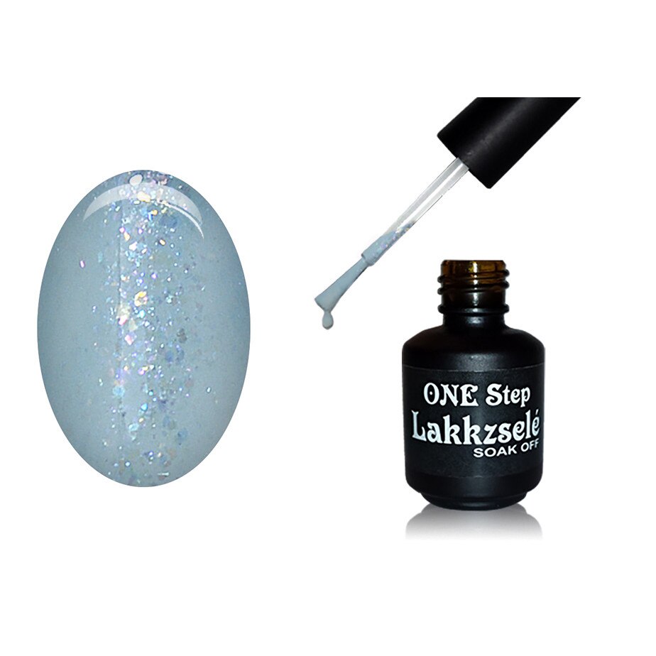 Oja semipermanenta One Step, MoonbasaNails, Aspect lucios, 257 Baby blue opal spark, 5 ml