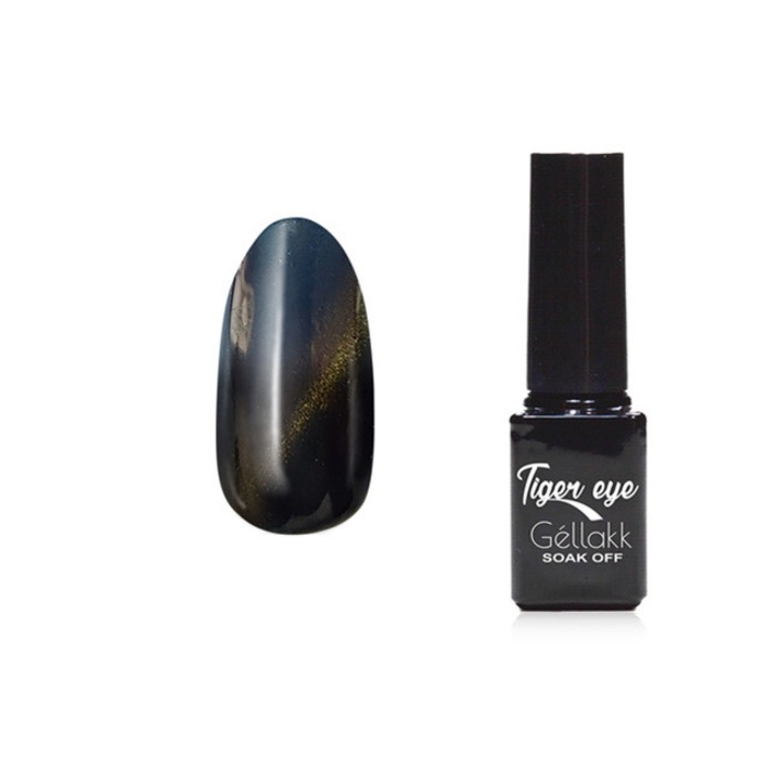 Oja semipermanenta 875 Tiger Eye, MoonbasaNails, Negru albastrui, 5ml