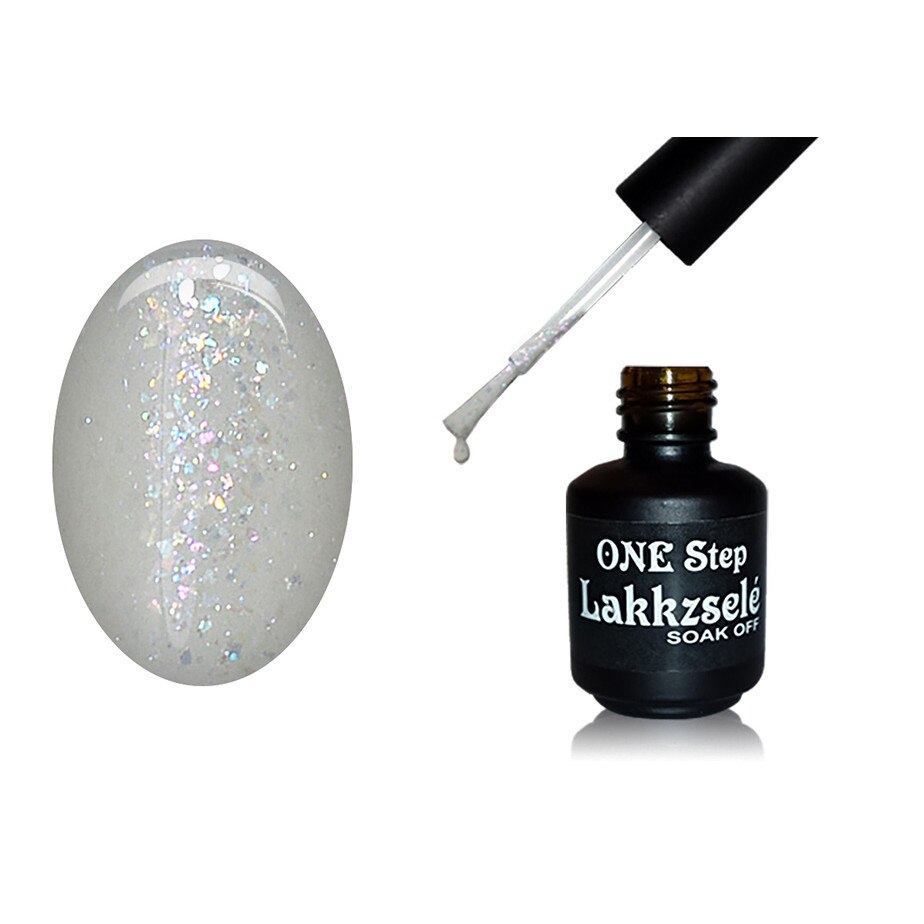Oja semipermanenta One Step, MoonbasaNails, Aspect lucios, 254 Transparent opal spark, 5 ml