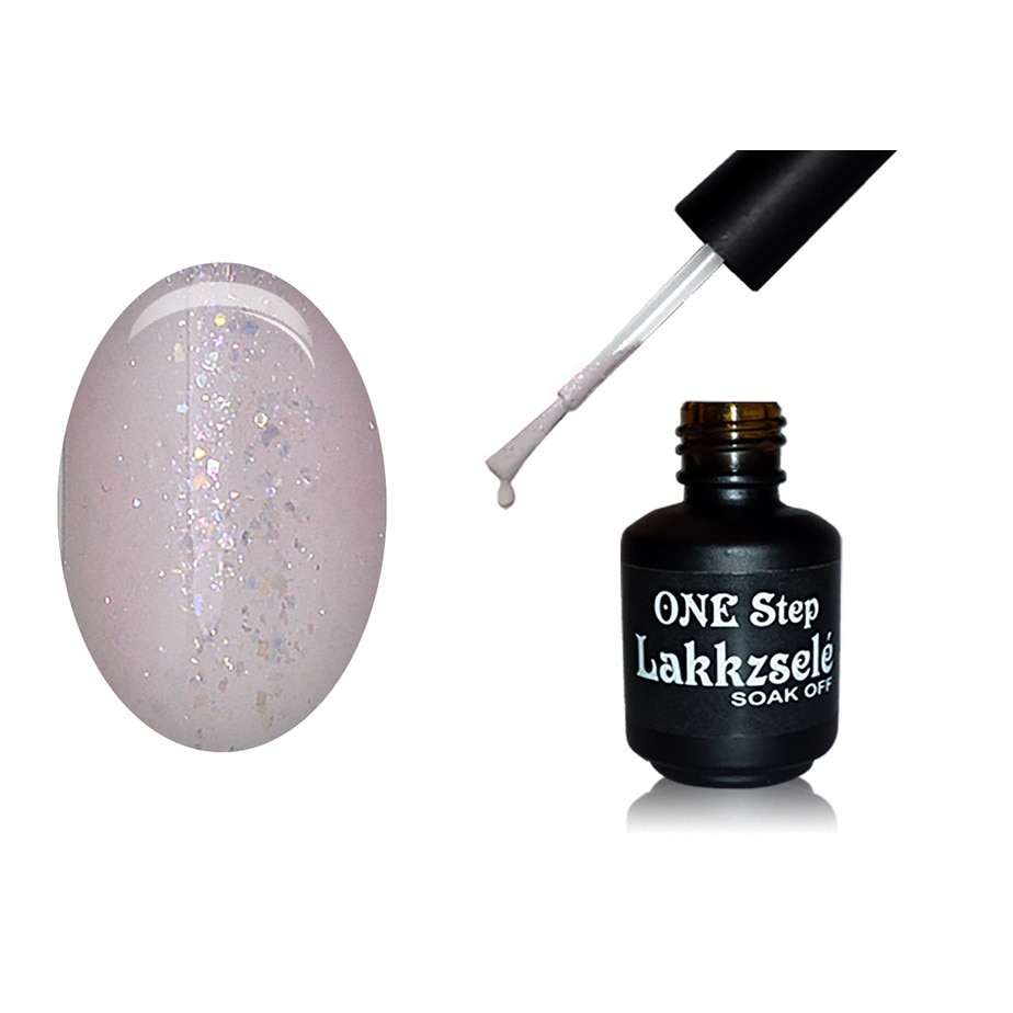 Oja semipermanenta One Step, MoonbasaNails, Aspect lucios, 255 White opal spark, 5 ml