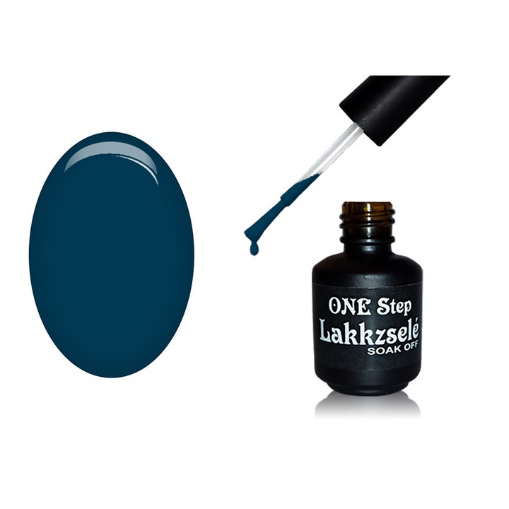 Oja semipermanenta One Step, MoonbasaNails, Finisaj lucios, 235 Night blue, 5 ml