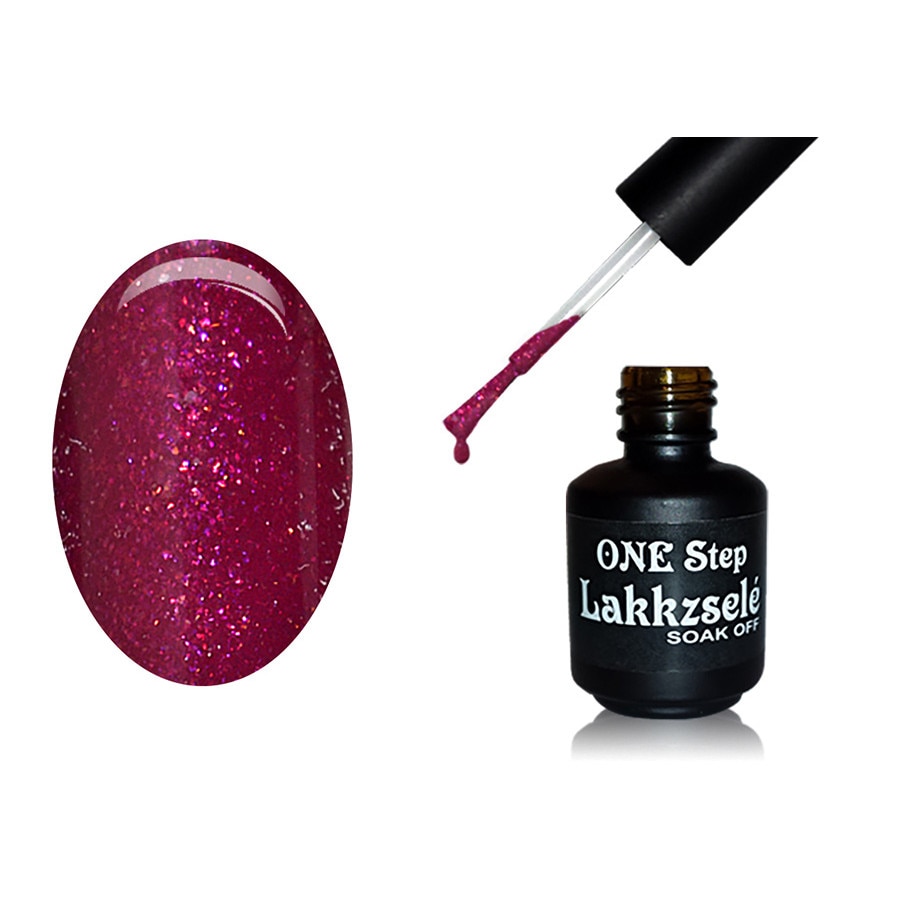 Oja semipermanenta One Step, MoonbasaNails, Aspect lucios, 266 Glitter dark burgundy, 5 ml