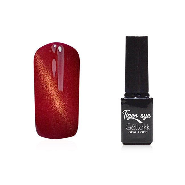 Oja semipermanenta 814 Tiger Eye, MoonbasaNails, Rosu/ Auriu, 5ml