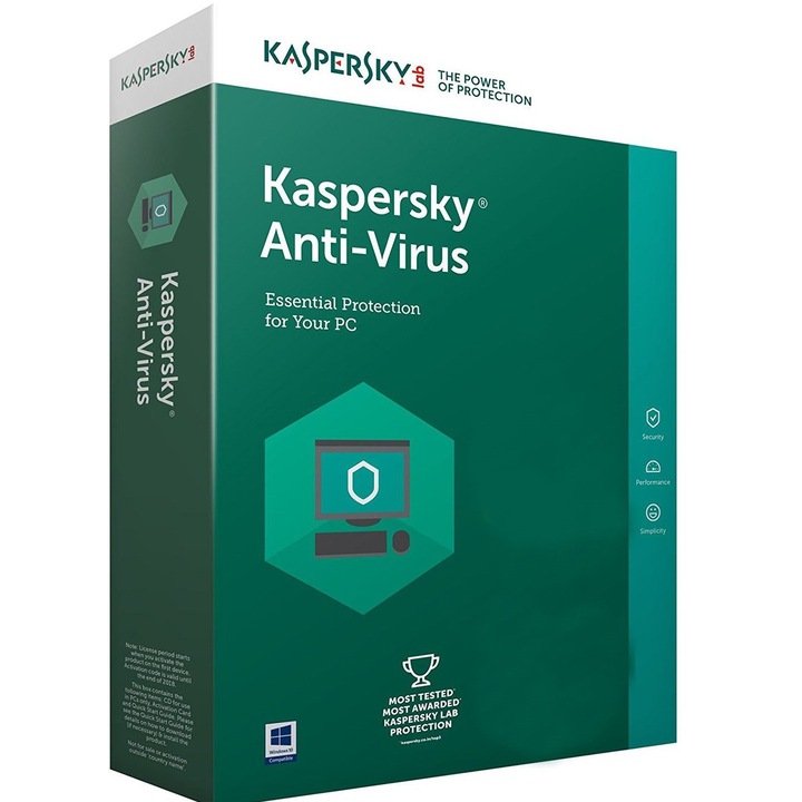Антивирусна програма Kaspersky AntiVirus 2019, 2 години, 3 устройства, електронен лиценз