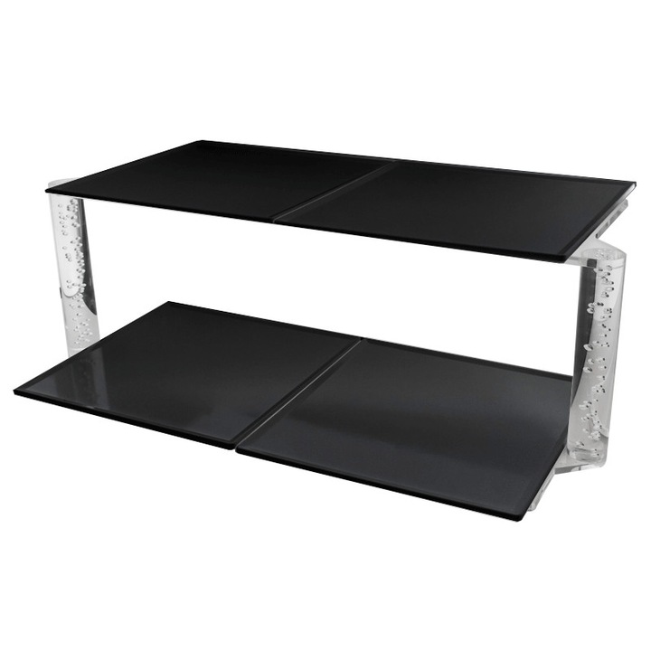 Suport acrilic Raki 2 nivele cu patru tavi de melamina patrate BLACK