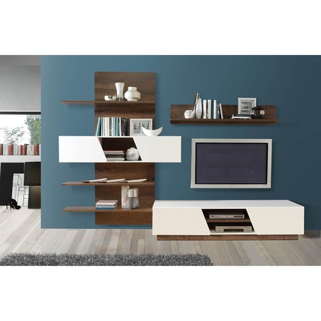 Living Kring Orlando, 296 x 202 x 52 cm, Alb/Stejar antracit