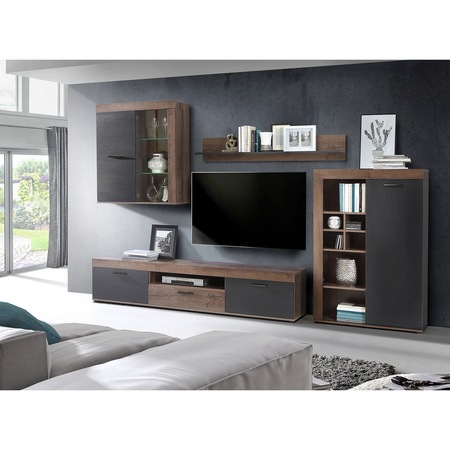 Living Kring Stolckolm, 300 x 201 x 41 cm, Stejar negru/Stejar antracit
