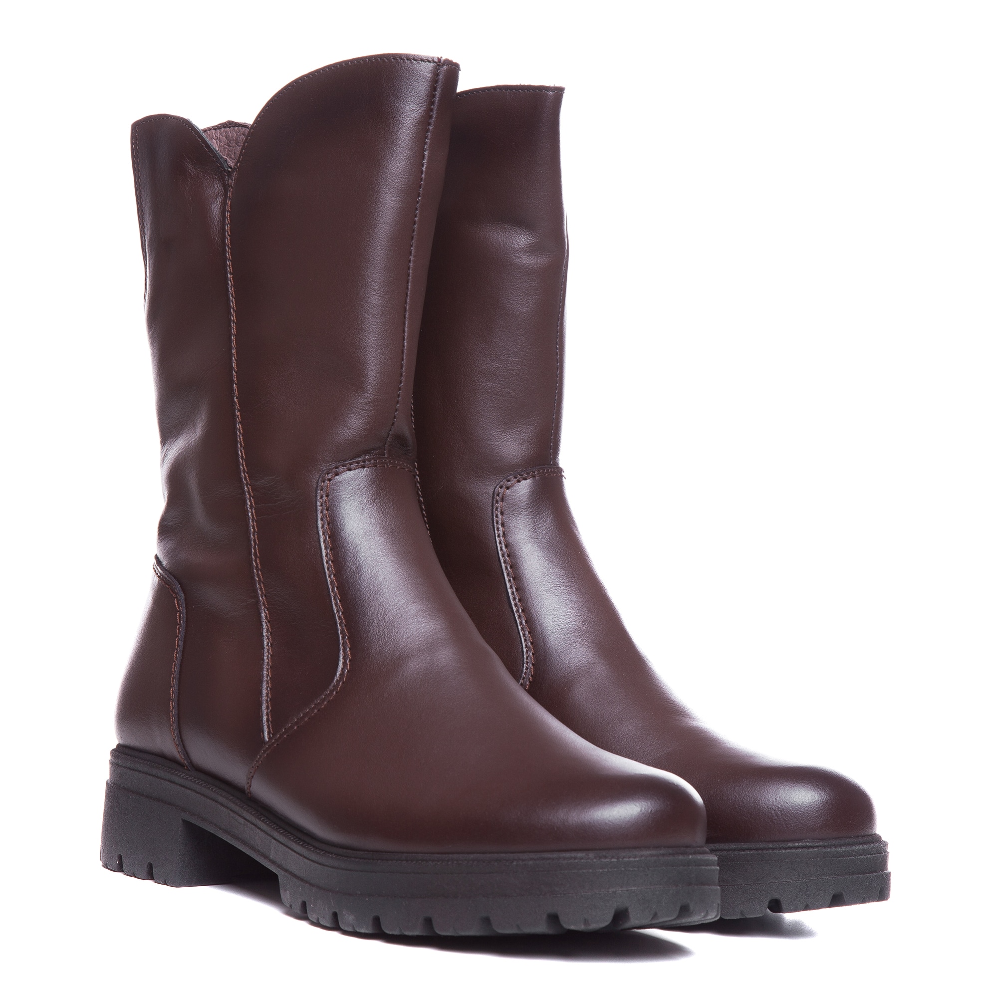 Ghete dama elegante din piele naturala de culoare maro