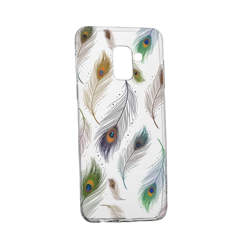 Husa Silicon, Transparent, Slim, Peacock, 152, Samsung Galaxy A6 2018