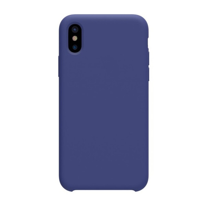 Nillkin flex pure szilikon mobiltelefon tok, ultravékony, környezetbarát, mikrofiber plüss belső, matt, sötétkék, kompatibilis: Apple iPhone XS 5.8 / iPhone X 5.8