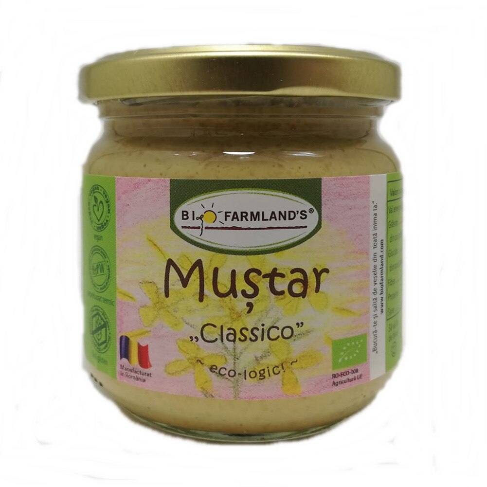 Mustar Classic 195g Bio/ECO, RAW, VEGAN, Biofarmland
