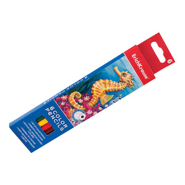 Creioane colorate ErichKrause, 6 culori/set