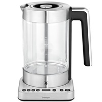 Fierbator 2 in 1 WMF413160011, 3000 W, 1.7 L, Sticla SCHOTT Duran, 4 nivele de temperatura, 60-100°C, Inox