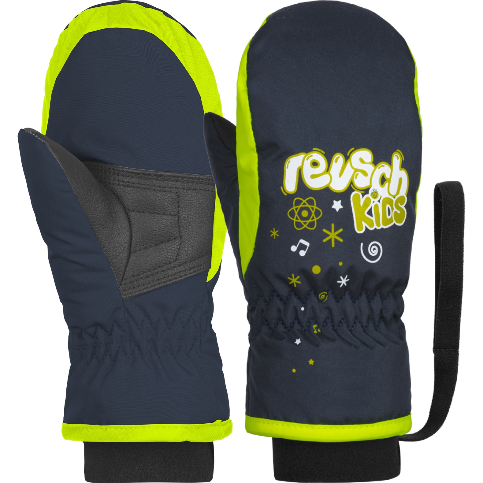 Manusi ski Reusch Kids Mitten, pentru copii, Albastru/Galben, marime II