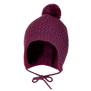 Caciula cu mot din lana pura virgina, Janus, Mov, 49-51 cm, 1 - 3 ani Caciula cu mot din lana pura virgina, Janus, Mov, 49-51 cm, 1 - 3 ani